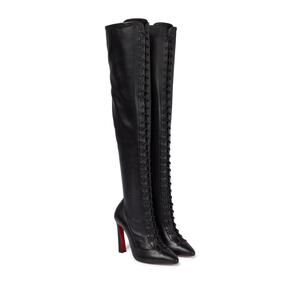 Christian Louboutin Anjel Alta Botta 100 Black Knee Thigh High OTK Heel Boot 40